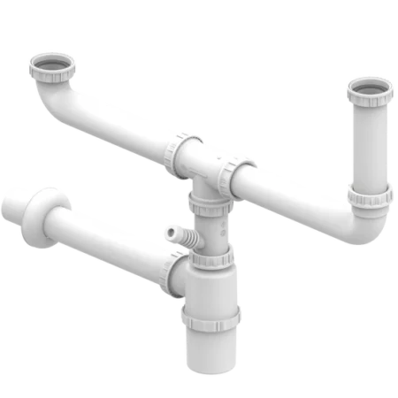 Teka Fittings For 1½b And 2b(Different Heights):Connection, Siphon, Pipe Towall + Decorative End Cap
