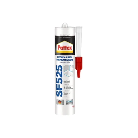 Pattex Silicone Sanitary Sealant (White, 280ml, SF525) 280ml