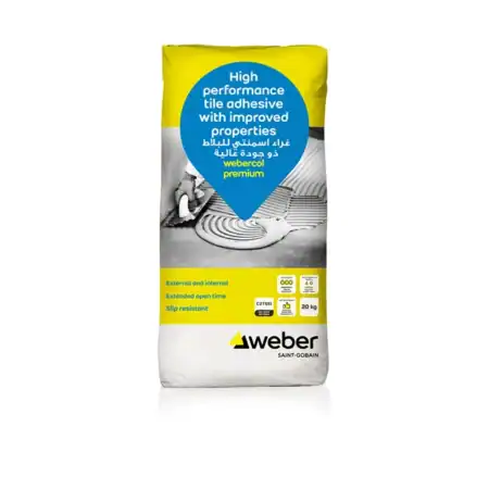 Weber webercol Premium – High-Performance Cementitious Tile Adhesive Grey (25 kg)