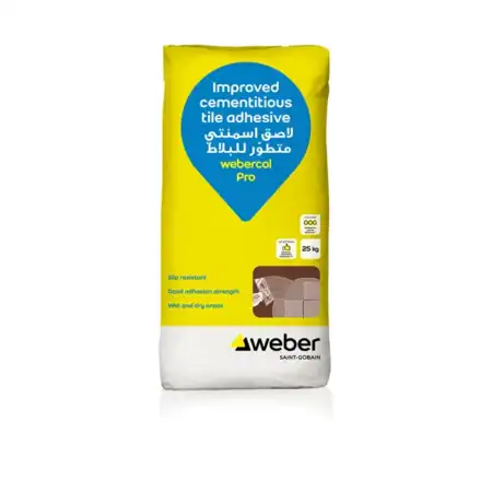 Weber webercol Pro – High-Performance Cementitious Tile Adhesive Grey (25 kg)