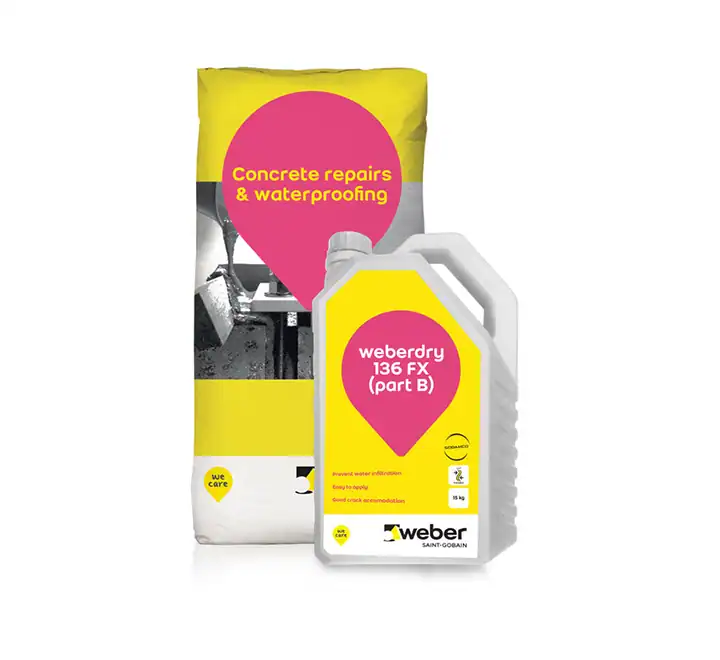 Weberdry 136 FX – Flexible Cement Based Latex Waterproofing Coating 22.5 kg