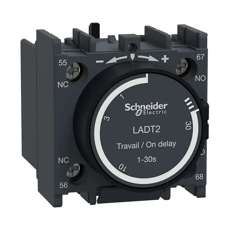 Schneider LADT2 Delay Timer Relay, On-Delay/Off-Delay, Clip-On Aux Module